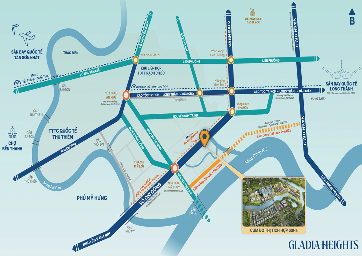 VỊ TRÍ DỰ ÁN GLADIA HEIGHTS