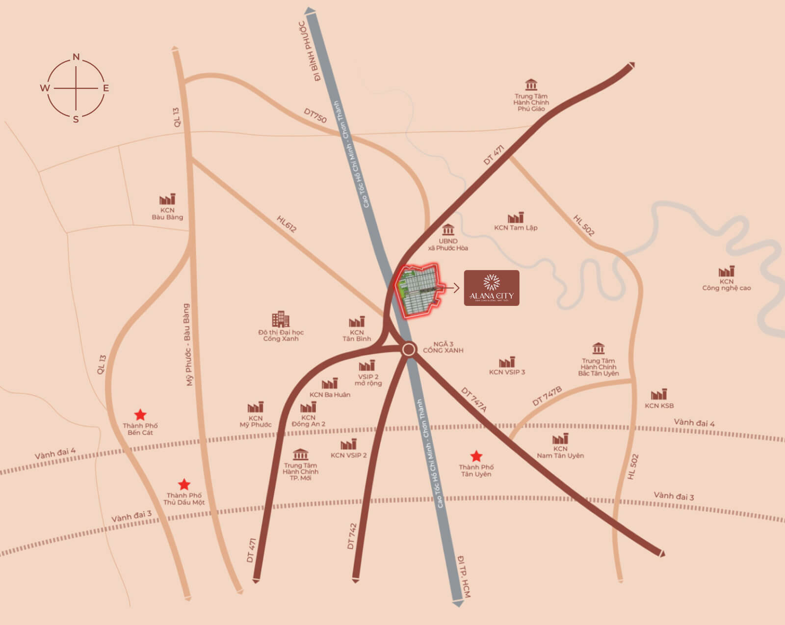 Vị trí khu đô thị Alana City