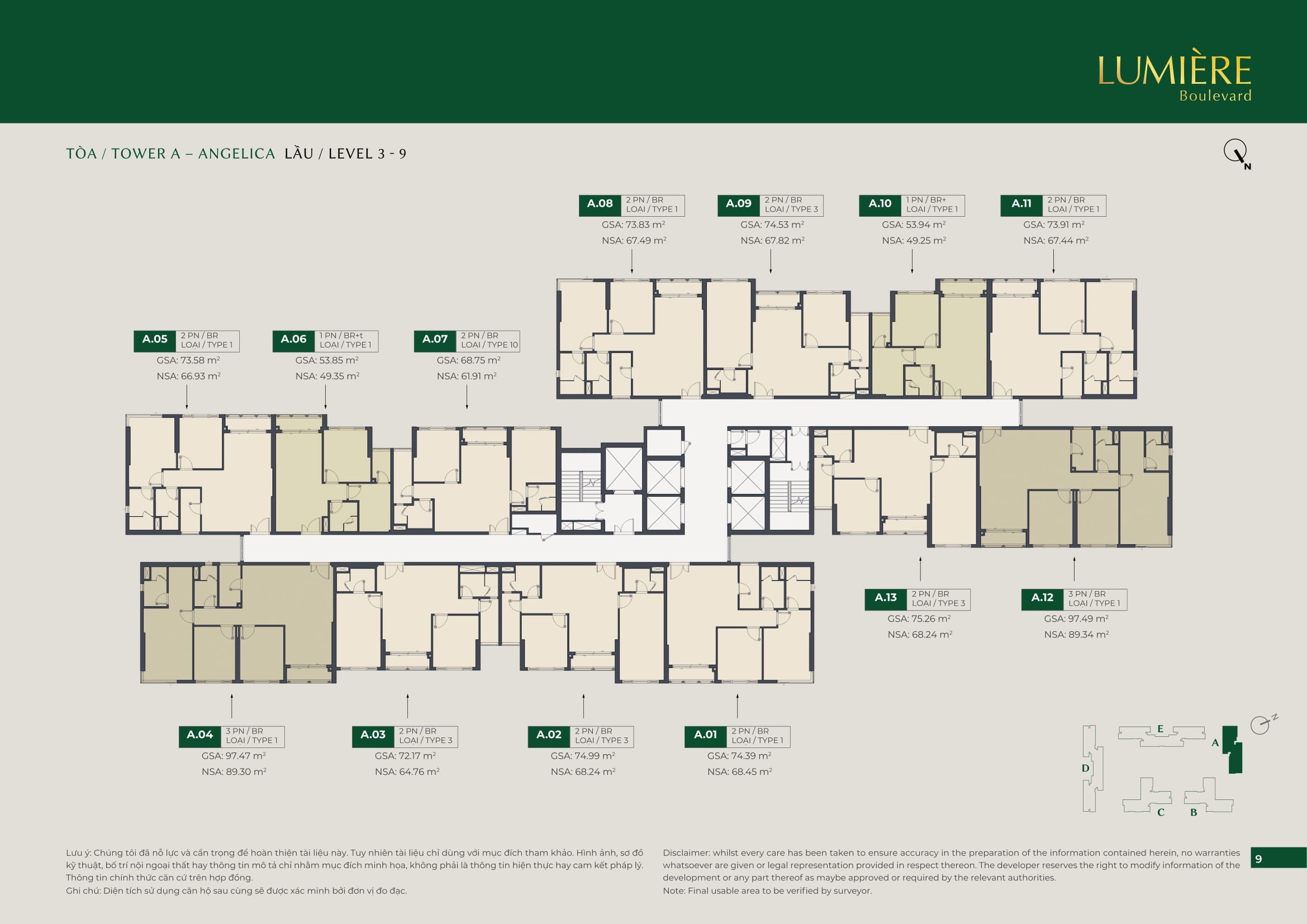 MẶT BẰNG TẦNG ĐIỂN HÌNH Lumiere Boulevard