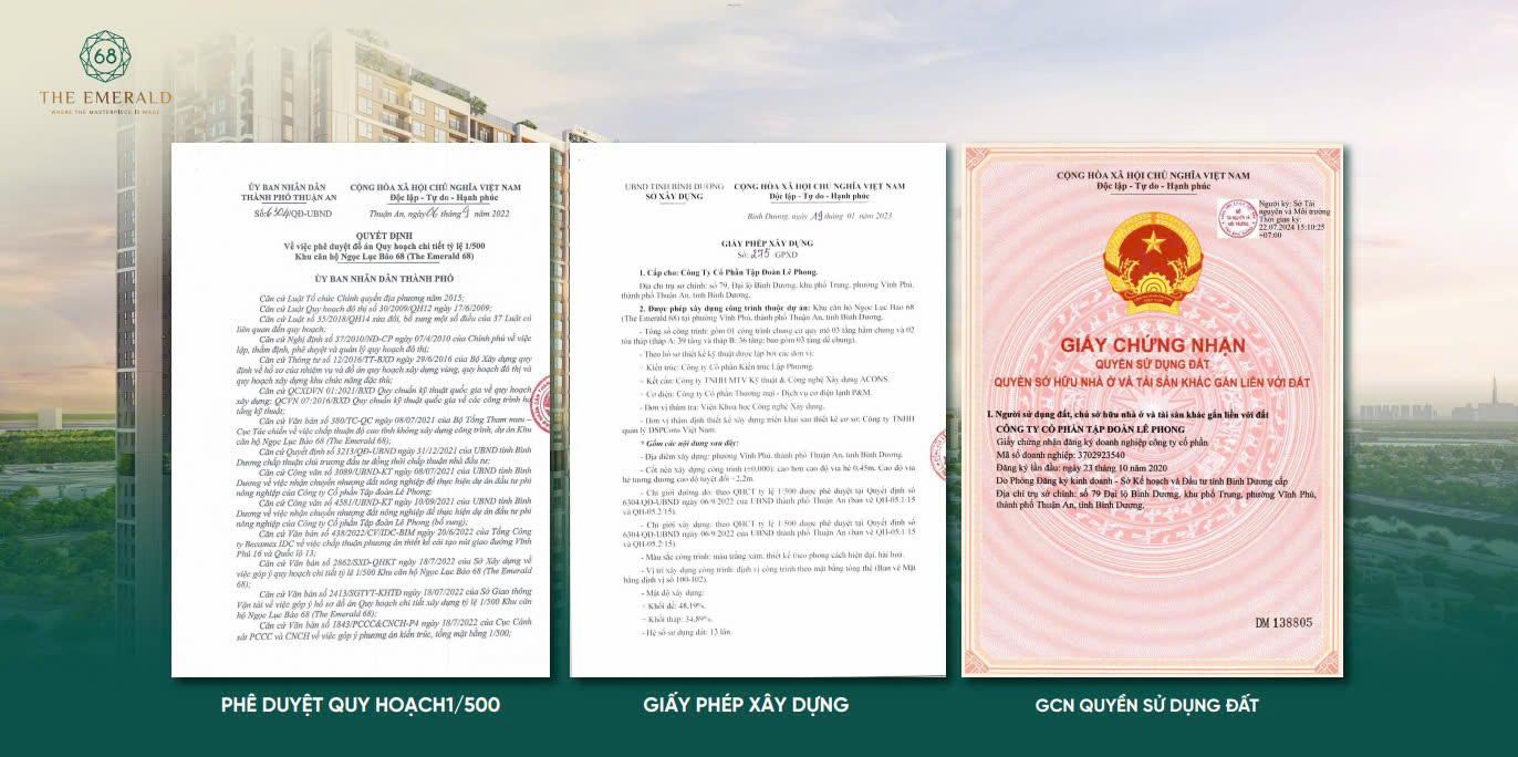 Dự án The Emerald 68 chuẩn Pháp lý 100%