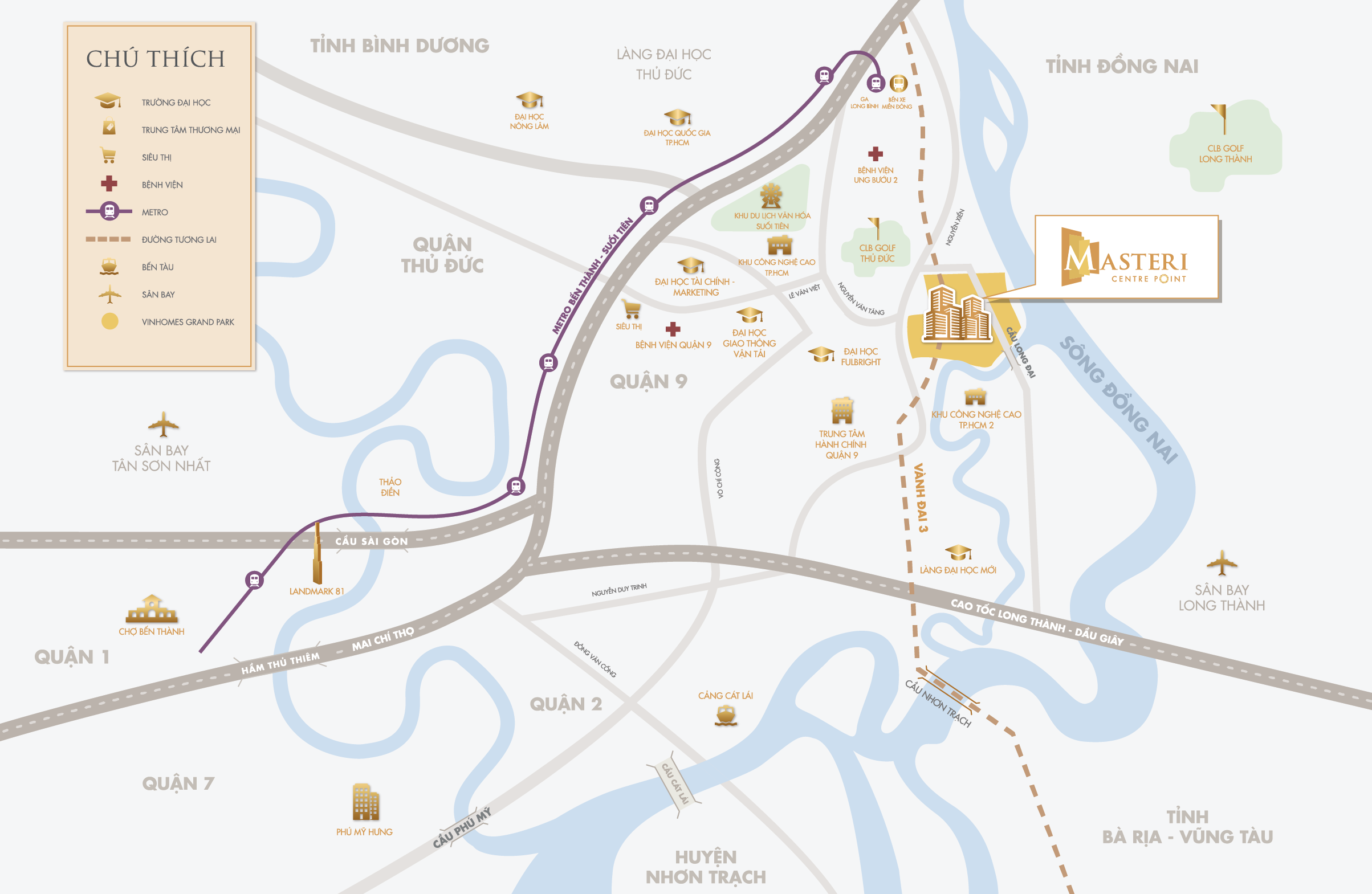 liên kết vùng Dự án Masteri centre point