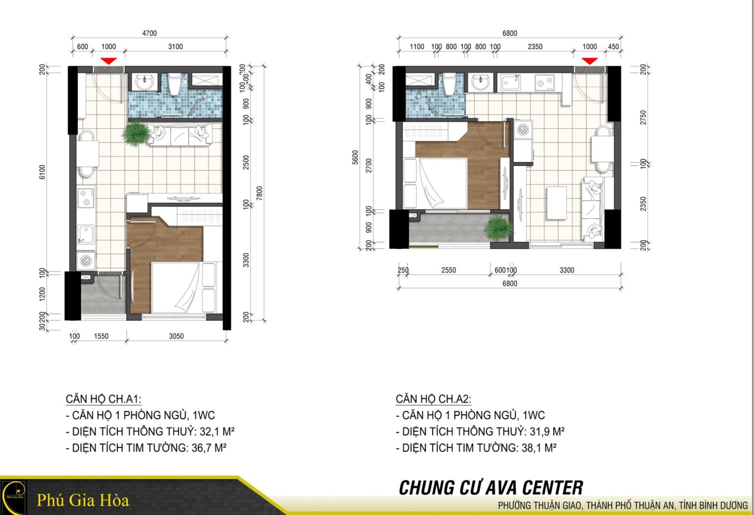 Thiết kế căn hộ Ava Center Thủ Khoa Huân Bình Dương