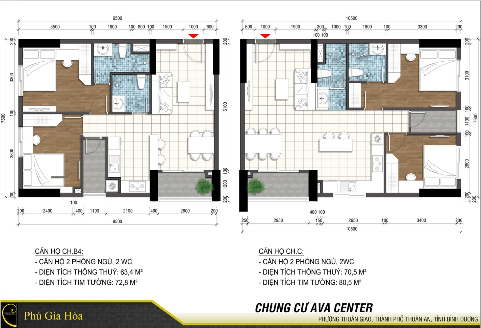 Thiết kế căn hộ Ava Center Thủ Khoa Huân Bình Dương
