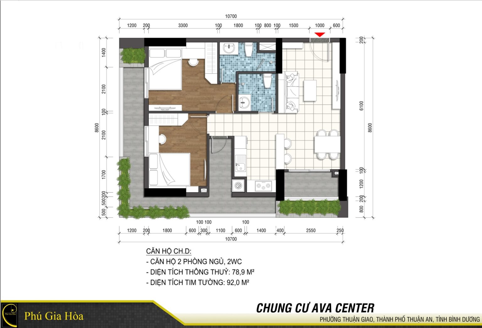 Thiết kế căn hộ Ava Center Thủ Khoa Huân Bình Dương
