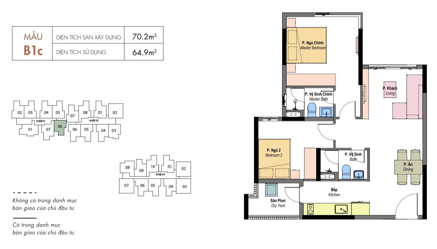 Mẫu căn hộ 2PN không ban công