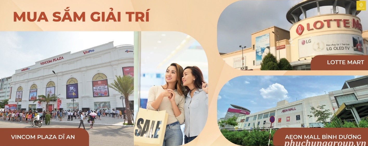 Mua sắm & giải trí: Thuận tiện đến Vincom Dĩ An, Big C Dĩ An và chợ Dĩ An, nơi hội tụ nhu cầu mua sắm, giải trí và ẩm thực phong phú.