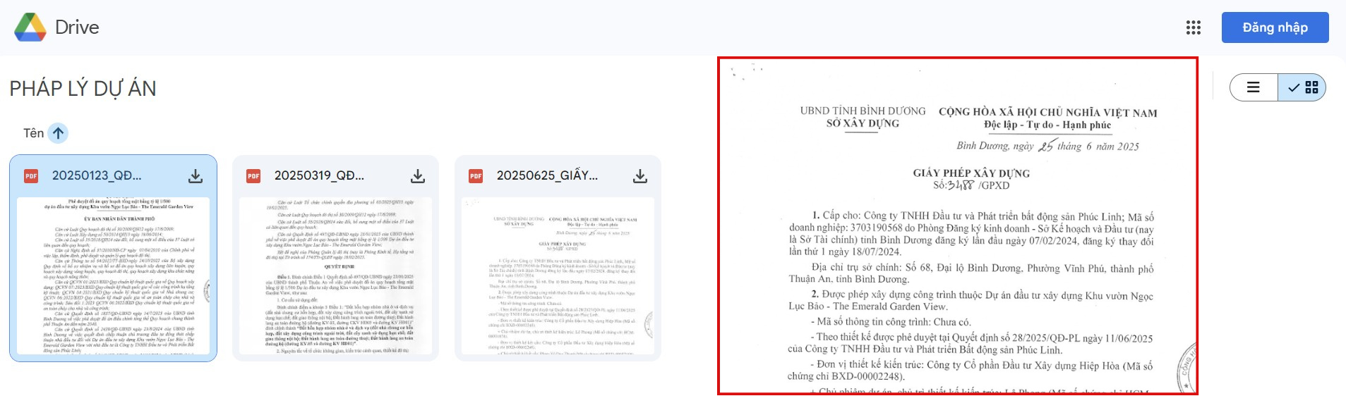 PHÁP LÝ  The Emerald Garden View HOÀN CHỈNH 100%