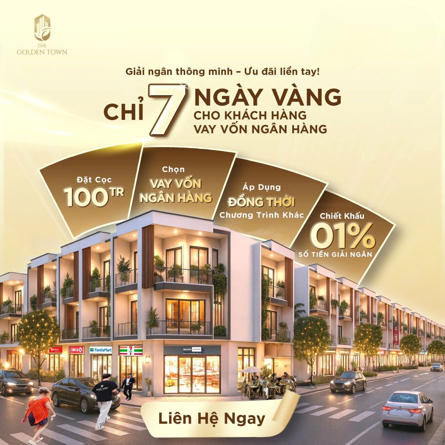 GIÁ BÁN NHÀ PHỐ GOLDEN TOWN DĨ AN CHÍNH THỨC TỪ CHỦ ĐẦU TƯ
