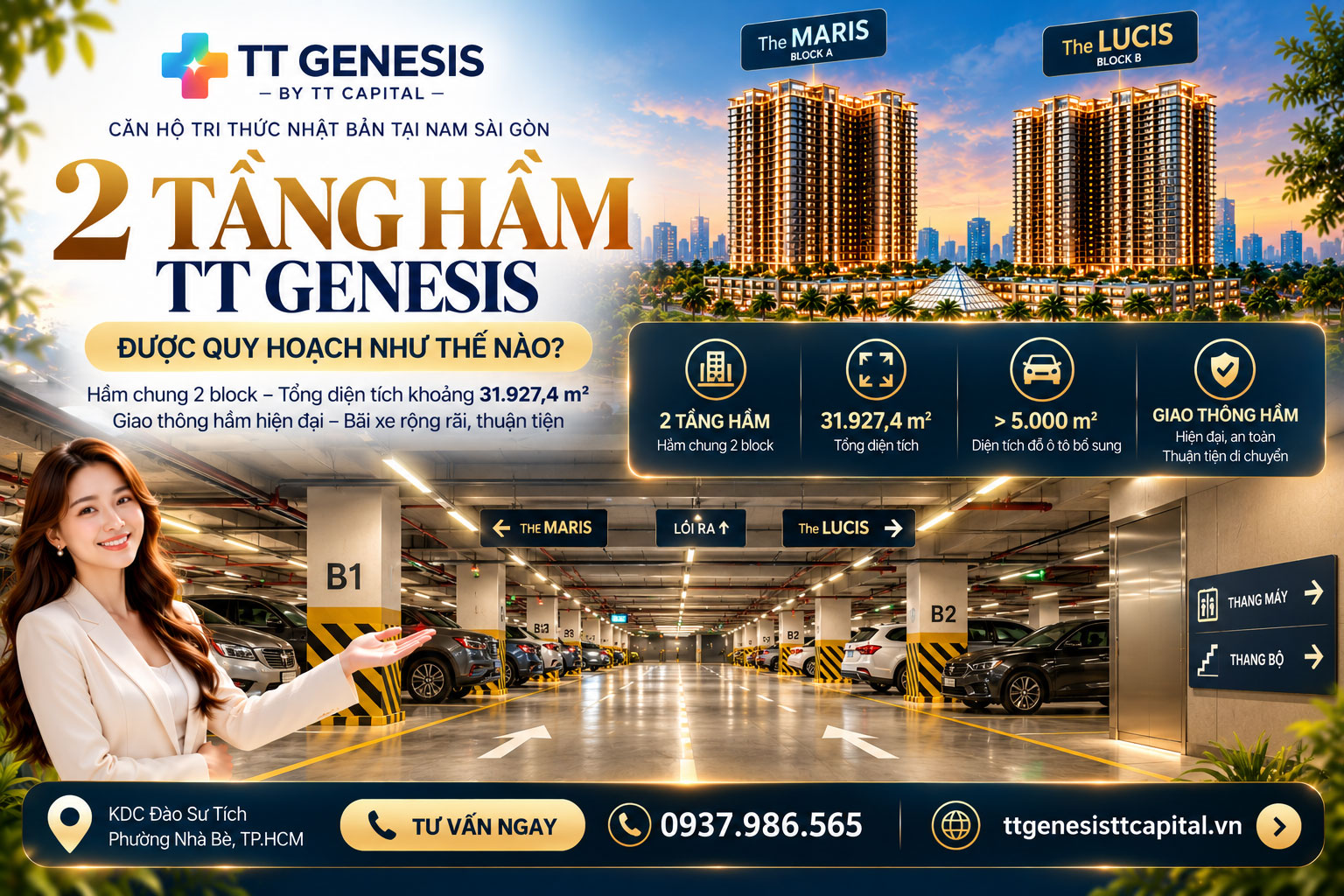 2 Tầng Hầm TT Genesis Được Quy Hoạch Như Thế Nào? Phân Tích Hệ Thống Bãi Xe Và Giao Thông Ngầm